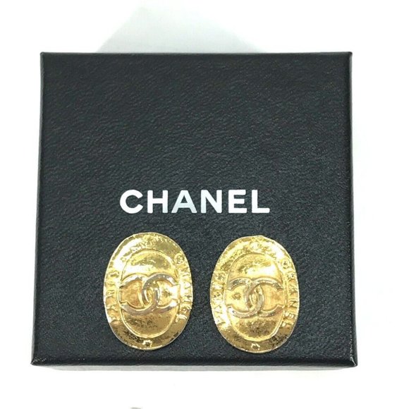 CHANEL vintage CC CC Mark Accessories Earrings Metal Gold - Picture 2 of 15